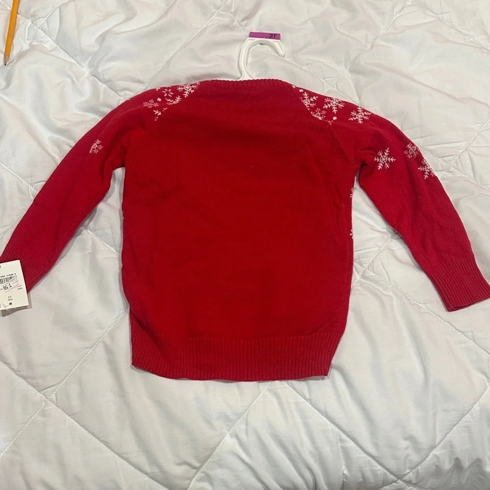 NEW Well Worn Red Sweater with Christmas Tree Design size 3T